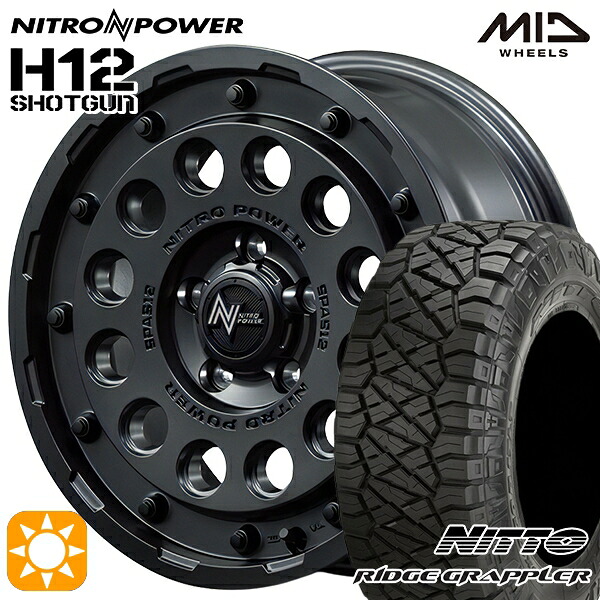 【取付対象】245/70R16 118Q ニットー リッヂグラップラー MID ナイトロパワー H12ショットガン バレルブラック 16インチ 7.0J 5H114.3 サマータイヤホイールセット |格安タイヤホイールジャストパーツ