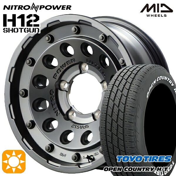 【取付対象】215/70R16 100H トーヨー オープンカントリー H/T2 WL MID ナイトロパワー H12ショットガン バレルブラック 16インチ 6.0J 5H139.7 サマータイヤホイールセット
