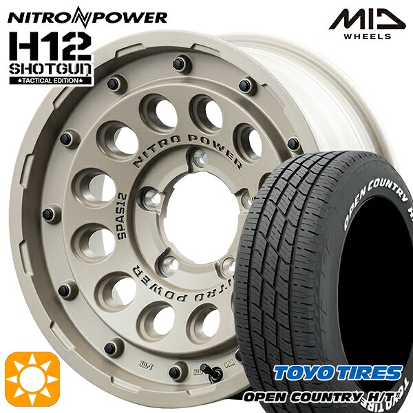 【取付対象】ジムニーシエラ ノマド 215/70R16 100H トーヨー オープンカントリー H/T2 WL MID ナイトロパワー H12ショットガン タクティカルエディション SSB 16インチ 6.5J 5H114.3 サマータイヤホイールセット
