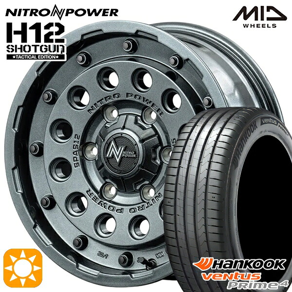 【取付対象】エスティマ ヤリスクロス 215/60R16 99V XL ハンコック veNtus PRime4 K135 MID ナイトロパワー H12ショットガン タクティカルエディション GMS 16インチ 7.0J 5H114.3+40 サマータイヤホイールセット |格安タイヤホイールジャストパーツ