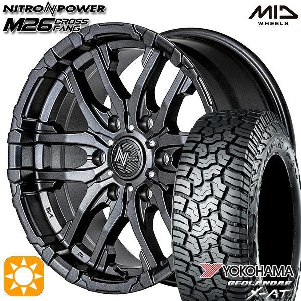 【取付対象】265/70R17 ヨコハマ ジオランダー X-AT G016 MID ナイトロパワー M26 クロスファング バレルブラック/ドリルド 17インチ 8.0J 6H139.7 サマータイヤホイールセット 120,900円