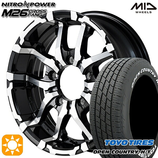 【取付対象】215/70R16 100H トーヨー オープンカントリー H/T2 WL MID ナイトロパワー M26 クロスファング ブラックメタリック/ミラーカット 16インチ 6.0J 5H139.7 サマータイヤホイールセット |格安タイヤホイールジャストパーツ