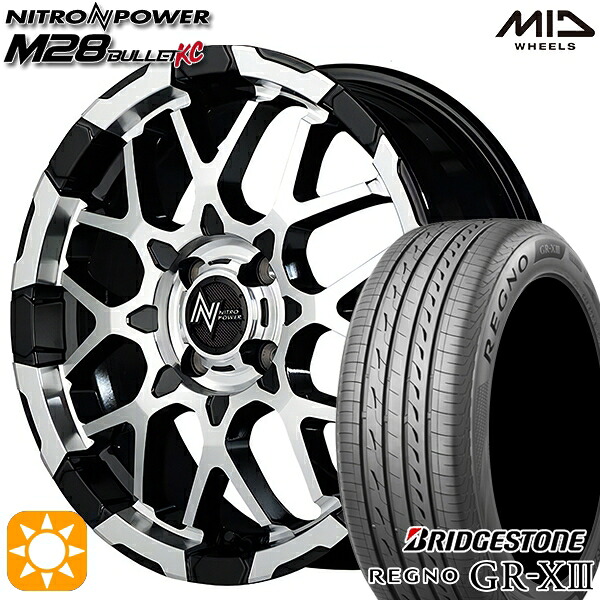 【取付対象】165/60R15 77H ブリヂストン レグノ GR-X3 MID ナイトロパワー M28バレットKC ブラック/ミラーカット 15インチ 5.0J 4H100 サマータイヤホイールセット
