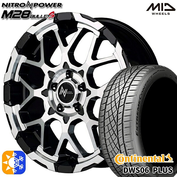 C-HR ヴェゼル 225/50R18 95W コンチネンタル DWS06+ SUV MID ナイトロパワー M28バレットS ブラック/ミラーカット 18インチ 7.0J 5H114.3 オールシーズンタイヤホイールセット