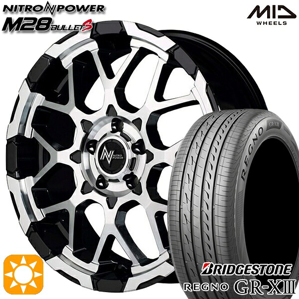 【取付対象】エスティマ ヤリスクロス 215/60R16 95V ブリヂストン レグノ GR-X3 MID ナイトロパワー M28バレットS ブラック/ミラーカット 16インチ 7.0J 5H114.3 サマータイヤホイールセット ｜格安タイヤホイールジャストパーツ