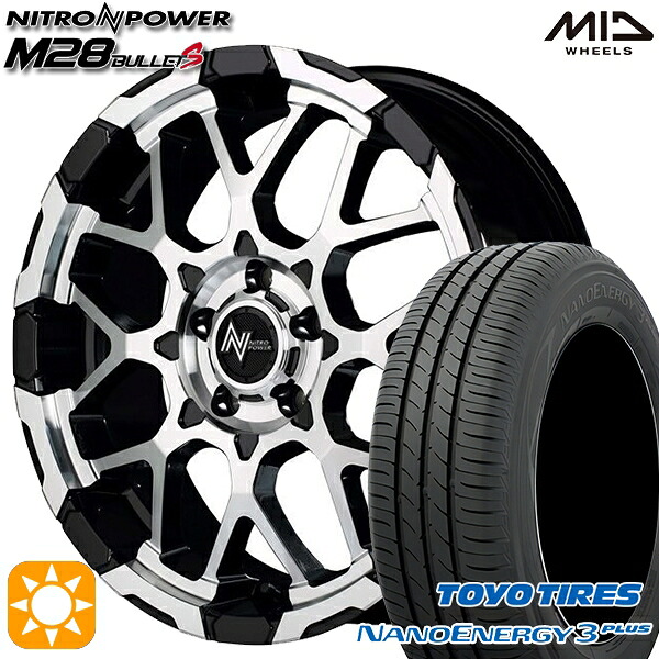 【取付対象】ヴェゼル オデッセイ 215/60R16 95H トーヨー ナノエナジー3プラス MID ナイトロパワー M28バレットS ブラック/ミラーカット 16インチ 7.0J 5H114.3 サマータイヤホイールセット 85,085円
