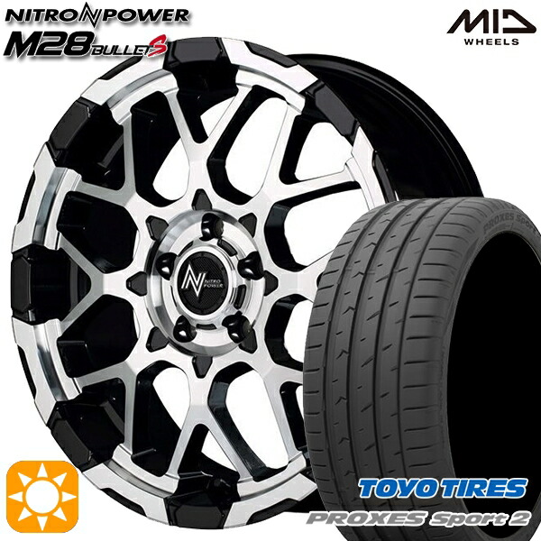 【取付対象】225/40R18 92Y XL トーヨー プロクセススポーツ2 MID ナイトロパワー M28バレットS ブラック/ミラーカット 18インチ 7.0J 5H114.3 サマータイヤホイールセット |格安タイヤホイールジャストパーツ