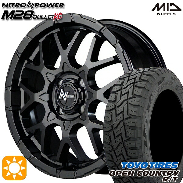 【取付対象】アクア クロスビー 175/60R16 82Q トーヨー オープンカントリー R/T MID ナイトロパワー M28バレットKC セミグロスブラック 16インチ 6.0J 4H100 サマータイヤホイールセット |格安タイヤホイールジャストパーツ