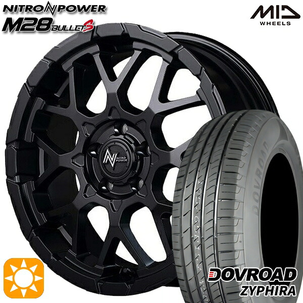 【取付対象】エルグランド クロスロード 215/65R16 98H DOVROAD ザイファイラ MID ナイトロパワー M28バレットS セミグロスブラック 16インチ 7.0J 5H114.3 サマータイヤホイールセット ｜格安タイヤホイールジャストパーツ