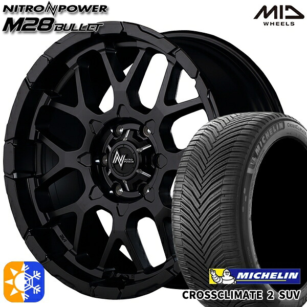 LT265/65R17 112H ミシュラン クロスクライメート2 SUV MID ナイトロパワー M28バレット セミグロスブラック 17インチ 8.0J 6H139.7 オールシーズンタイヤホイールセット