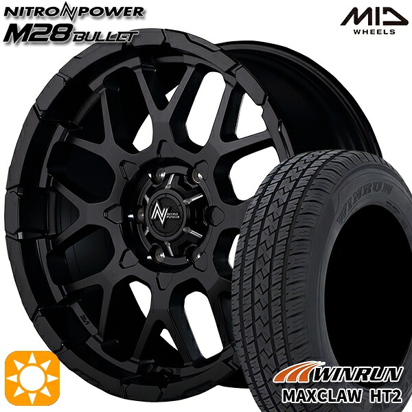 【取付対象】265/70R17 115T ウィンラン マックスクロウ H/T2 MID ナイトロパワー M28バレット セミグロスブラック 17インチ 8.0J 6H139.7 サマータイヤホイールセット