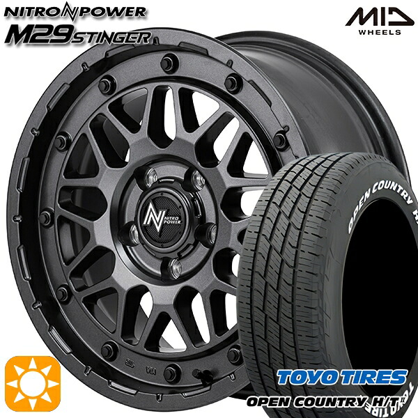【取付対象】C-HR カローラクロス 215/60R17 96H トーヨー オープンカントリー H/T2 WL MID ナイトロパワー M29 スティンガー バレルブラック 17インチ 7.0J 5H114.3 サマータイヤホイールセット
