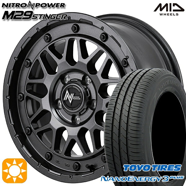 【取付対象】215/50R17 91V トーヨー ナノエナジー3プラス MID ナイトロパワー M29 スティンガー バレルブラック 17インチ 7.0J 5H114.3 サマータイヤホイールセット