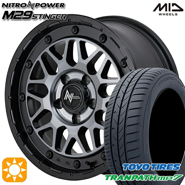 【取付対象】215/60R17 96H トーヨー トランパス mp7 MID ナイトロパワー M29 スティンガー セミグロスブラッククリア 17インチ 7.0J 5H114.3 サマータイヤホイールセット |格安タイヤホイールジャストパーツ