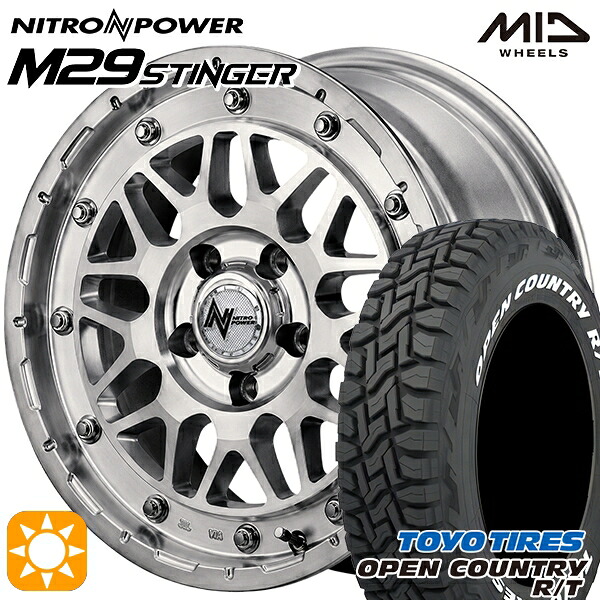 【取付対象】デリカD5 225/70R16 102/99Q トーヨー オープンカントリー R/T ホワイトレター MID ナイトロパワー M29 スティンガー HSM 16インチ 7.0J 5H114.3 +40 サマータイヤホイールセット ｜格安タイヤホイールジャストパーツ 105,331円