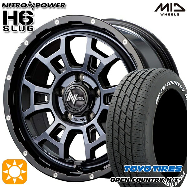 【取付対象】215/70R16 100H トーヨー オープンカントリー H/T2 WL MID ナイトロパワー H6スラッグ ブラッククリア 16インチ 7.0J 5H114.3 サマータイヤホイールセット