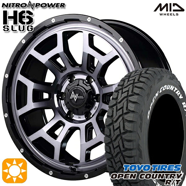 【取付対象】215/65R16C 109/107Q トーヨー オープンカントリー R/T ホワイトレター MID ナイトロパワー H6スラッグ ブラッククリア 16インチ 6.5J 6H139.7 サマータイヤホイールセット ｜格安タイヤホイールジャストパーツ