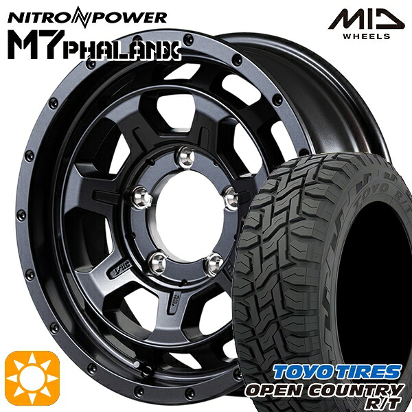 【取付対象】ジムニーJB23/64 215/70R16 100Q トーヨー オープンカントリー R/T MID ナイトロパワー M7ファランクス BBK 16インチ 5.5J 5H139.7+20 サマータイヤホイールセット ｜格安タイヤホイールジャストパーツ