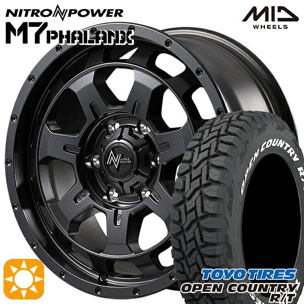 【取付対象】ランクル300 285/60R18 116Q トーヨー オープンカントリー R/T ホワイトレター MID ナイトロパワー M7ファランクス BBK 18インチ 8.0J 6H139.7 +55 サマータイヤホイールセット