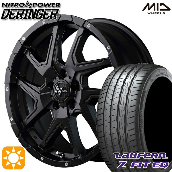 【取付対象】215/45R18 93Y XL ラウフェン Z FIT EQ LK03 MID ナイトロパワー デリンジャー セミグロスブラック/フランジピアスドリルド 18インチ 7.0J 5H114.3 サマータイヤホイールセット