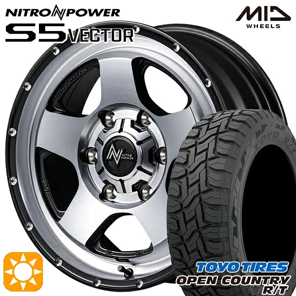 【取付対象】200系ハイエース 215/70R16 100Q ※車検非対応 トーヨー オープンカントリー R/T MID ナイトロパワー S5ベクター SSM 16インチ 6.5J 6H139.7 +38 サマータイヤホイールセット ｜格安タイヤホイールジャストパーツ