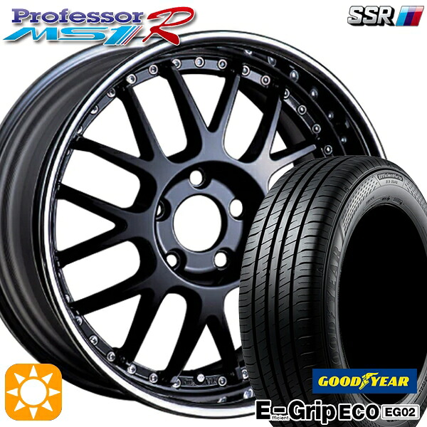 【取付対象】アクア クロスビー 185/55R16 83V グッドイヤー エフィシェントグリップ EG02 SSR プロフェッサー MS1R フラットブラック 16インチ 6.0J 4H100 サマータイヤホイールセット