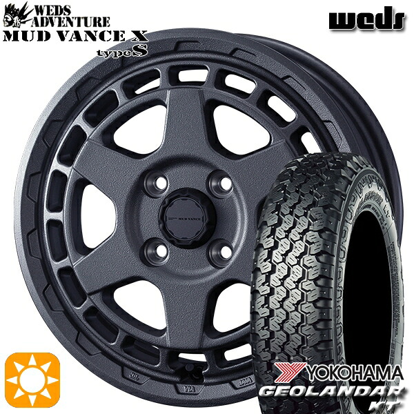 【取付対象】軽トラ 145/80R12 80/78N ヨコハマ ジオランダーKT Y828C Weds マッドヴァンス X タイプS フリントグレー 12インチ 4.0J 4H100 サマータイヤホイールセット ｜格安タイヤホイールジャストパーツ