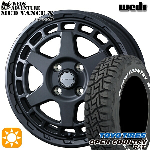 【取付対象】タフト 165/65R15 81Q トーヨー オープンカントリー R/T ホワイトレター Weds マッドヴァンス X タイプS フルマットブラック 15インチ 4.5J 4H100 サマータイヤホイールセット