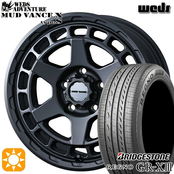 【取付対象】フォレスターSK9/SKE エクストレイル 225/55R17 97W ブリヂストン レグノ GR-X3 Weds マッドヴァンス X タイプS フルマットブラック 17インチ 7.0J 5H114.3 サマータイヤホイールセット