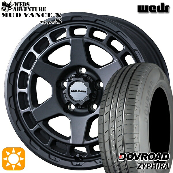 【取付対象】エルグランド クロスロード 215/65R16 98H DOVROAD ザイファイラ Weds マッドヴァンス X タイプS フルマットブラック 16インチ 7.0J 5H114.3 サマータイヤホイールセット