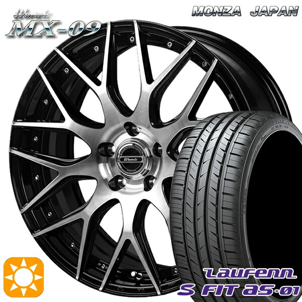【取付対象】20/30系アルファードヴェルファイア 235/50R18 97W ラウフェン S FIT aS-01 LH02 モンツァ ワーウィック MX-09 ブラックポリッシュ 18インチ 7.0J 5H114.3 サマータイヤホイールセット