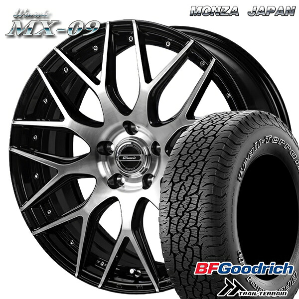 【取付対象】ハリアー エクストレイル 225/65R17 102T ORWL BFグッドリッチ トレールテレーン モンツァ ワーウィック MX-09 ブラックポリッシュ 17インチ 7.0J 5H114.3 サマータイヤホイールセット |格安タイヤホイールジャストパーツ