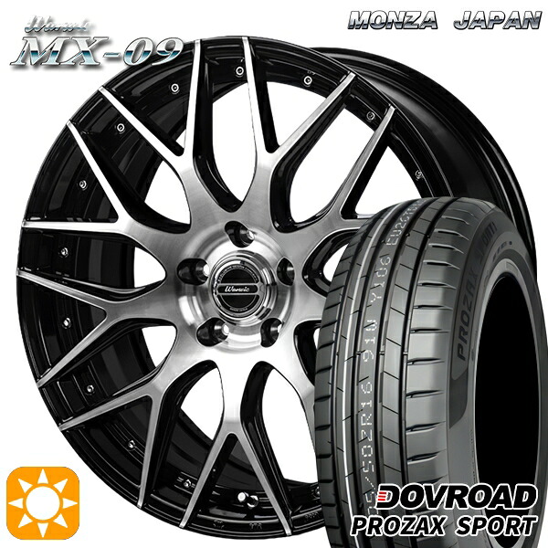 【取付対象】225/45R18 95Y XL DOVROAD プロザックススポーツ モンツァ ワーウィック MX-09 ブラックポリッシュ 18インチ 7.0J 5H114.3 サマータイヤホイールセット ｜格安タイヤホイールジャストパーツ