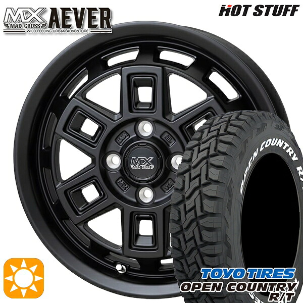 【取付対象】ソリオ タフト 165/65R15 81Q トーヨー オープンカントリー R/T ホワイトレター ホットスタッフ マッドクロスアイヴァー MTBK 15インチ 4.5J 4H100+45 サマータイヤホイールセット |格安タイヤホイールジャストパーツ