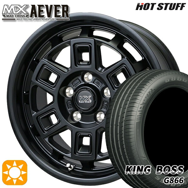 【取付対象】225/50R17 98W XL キングボス G866 ホットスタッフ マッドクロスアイヴァー MTBK 17インチ 7.0J 5H114.3+38 サマータイヤホイールセット