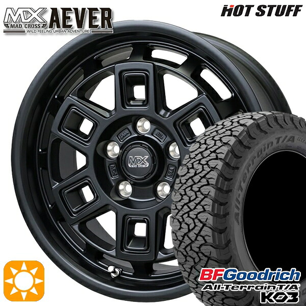【取付対象】ハリアー エクストレイル 225/65R17 107/103S RBL BFグッドリッチ オールテレーン T/A KO3 ホットスタッフ マッドクロスアイヴァー MTBK 17インチ 7.0J 5H114.3+38 サマータイヤホイールセット |格安タイヤホイールジャストパーツ