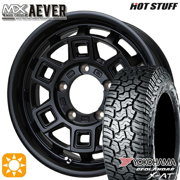 【取付対象】ジムニーシエラ ノマド 215/70R16 100/97Q ヨコハマ ジオランダー X-AT G016ホットスタッフ マッドクロスアイヴァー MTBK 16インチ 6.0J 5H139.7+0 サマータイヤホイールセット
