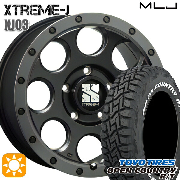 【取付対象】235/70R16 106Q トーヨー オープンカントリー R/T ホワイトレター MLJ エクストリームJ XJ03 フラットブラック/スモークフランジ 16インチ 7.0J 5H114.3 サマータイヤホイールセット |格安タイヤホイールジャストパーツ