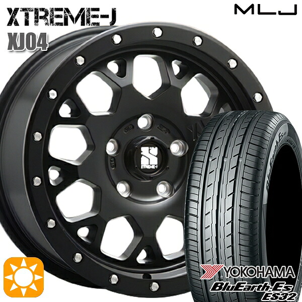 【取付対象】ヤリスクロス 205/65R16 95H ヨコハマ ブルーアース ES32 MLJ エクストリームJ XJ04 サテンブラック 16インチ 7.0J 5H114.3 サマータイヤホイールセット |格安タイヤホイールジャストパーツ