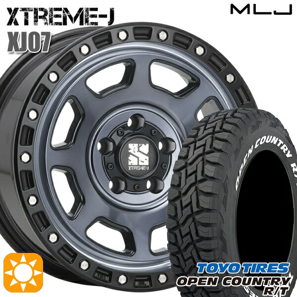 【取付対象】JEEPラングラー 265/65R17 112Q トーヨー オープンカントリー R/T ホワイトレター MLJ エクストリームJ XJ07 グロスブラック マシンインディゴ 17インチ 8.0J 5H127 サマータイヤホイールセット |格安タイヤホイールジャストパーツ