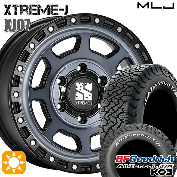 【取付対象】200系ハイエース 215/70R16 100/97S RWL BFグッドリッチ オールテレーン T/A KO3 MLJ エクストリームJ XJ07 グロスブラック マシンインディゴ 16インチ 6.5J 6H139.7+38 サマータイヤホイールセット |格安タイヤホイールジャストパーツ