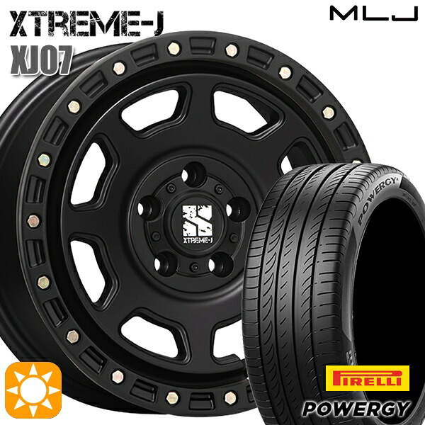 【取付対象】ヤリスクロス 205/65R16 95H ピレリ パワジー MLJ エクストリームJ XJ07 サテンブラック 16インチ 7.0J 5H114.3 サマータイヤホイールセット