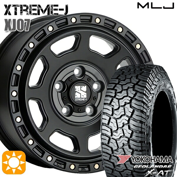 【取付対象】JEEPラングラー 265/70R17 ヨコハマ ジオランダー X-AT G016 MLJ エクストリームJ XJ07 サテンブラック 17インチ 8.0J 5H127 サマータイヤホイールセット ｜格安タイヤホイールジャストパーツ
