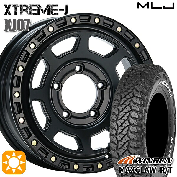 【取付対象】ジムニー 185/85R16 105/103N ウィンラン マックスクロウ R/T ホワイトレター MLJ エクストリームJ XJ07 サテンブラック 16インチ 5.5J 5H139.7 サマータイヤホイールセット |格安タイヤホイールジャストパーツ