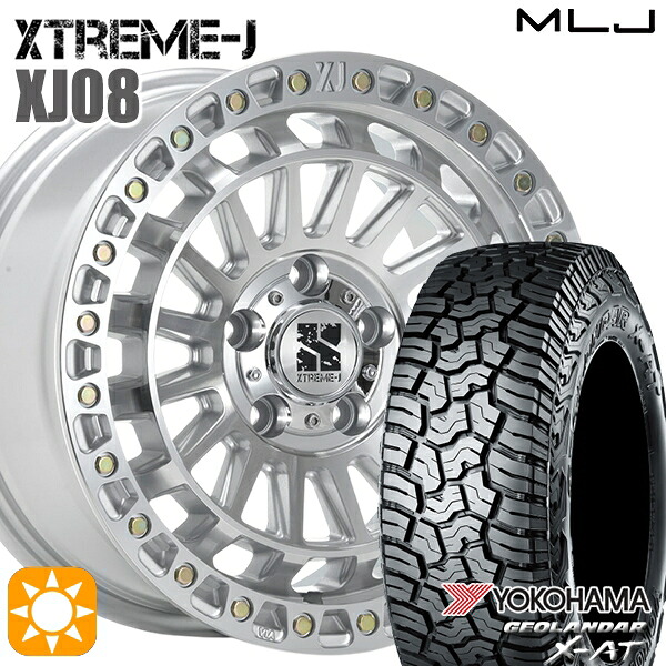 【取付対象】JEEPラングラー 285/70R17 121/118Q ヨコハマ ジオランダー X-AT G016 MLJ エクストリームJ XJ08 グロスマシンド 17インチ 7.5J 5H127+40 サマータイヤホイールセット