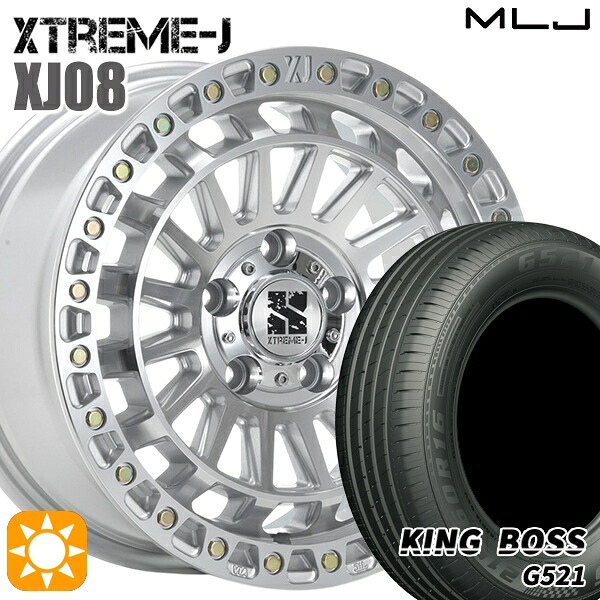 【取付対象】エスティマ ヤリスクロス 215/60R16 95V キングボス G521 MLJ エクストリームJ XJ08 グロスマシンド 16インチ 7.0J 5H114.3 サマータイヤホイールセット