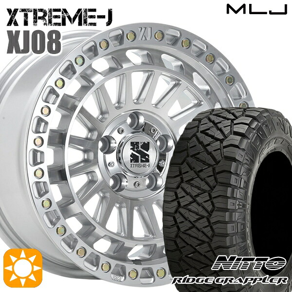 【取付対象】デリカD5 245/70R16 118Q ニットー リッヂグラップラー MLJ エクストリームJ XJ08 グロスマシンド 16インチ 7.0J 5H114.3 サマータイヤホイールセット