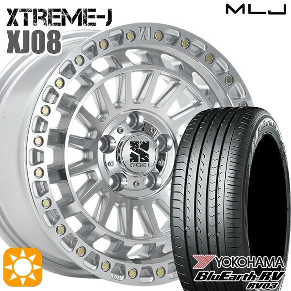 【取付対象】215/65R16 98H ヨコハマ ブルーアース RV03 MLJ エクストリームJ XJ08 グロスマシンド 16インチ 7.0J 5H114.3 サマータイヤホイールセット ｜格安タイヤホイールジャストパーツ