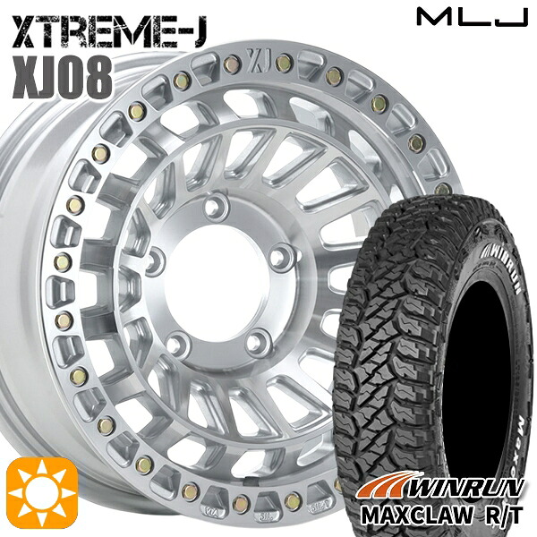 【取付対象】ジムニーシエラ ノマド 185/85R16 105/103N ウィンラン マックスクロウ R/T ホワイトレター MLJ エクストリームJ XJ08 グロスマシンド 16インチ 6.0J 5H139.7-5 サマータイヤホイールセット