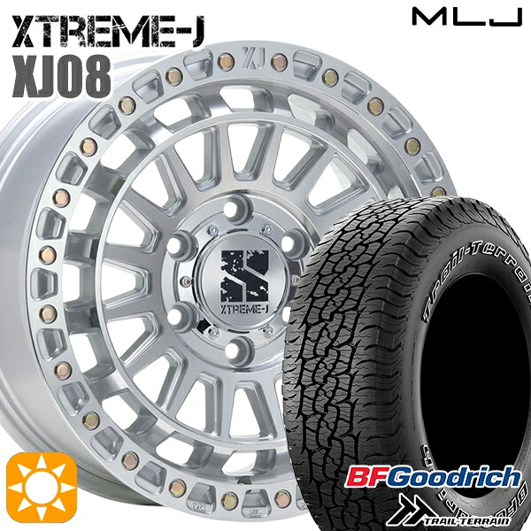 【取付対象】プラド ハイラックス 265/65R17 112T ORWL BFグッドリッチ トレールテレーン MLJ エクストリームJ XJ08 グロスマシンド 17インチ 8.0J 6H139.7+20+20 サマータイヤホイールセット 136,900円